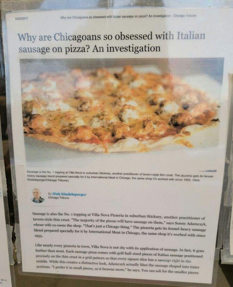 Villa Nova Pizzeria - Berwyn, IL menu_pic