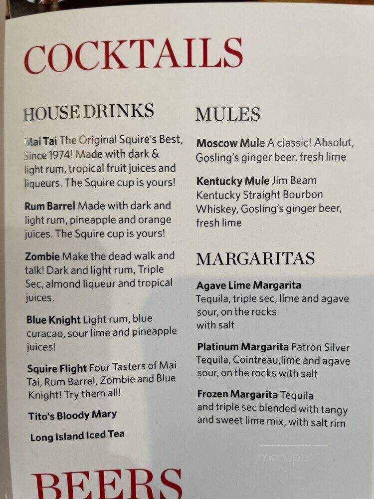 Village Squire North - Crystal Lake, IL menu_pic