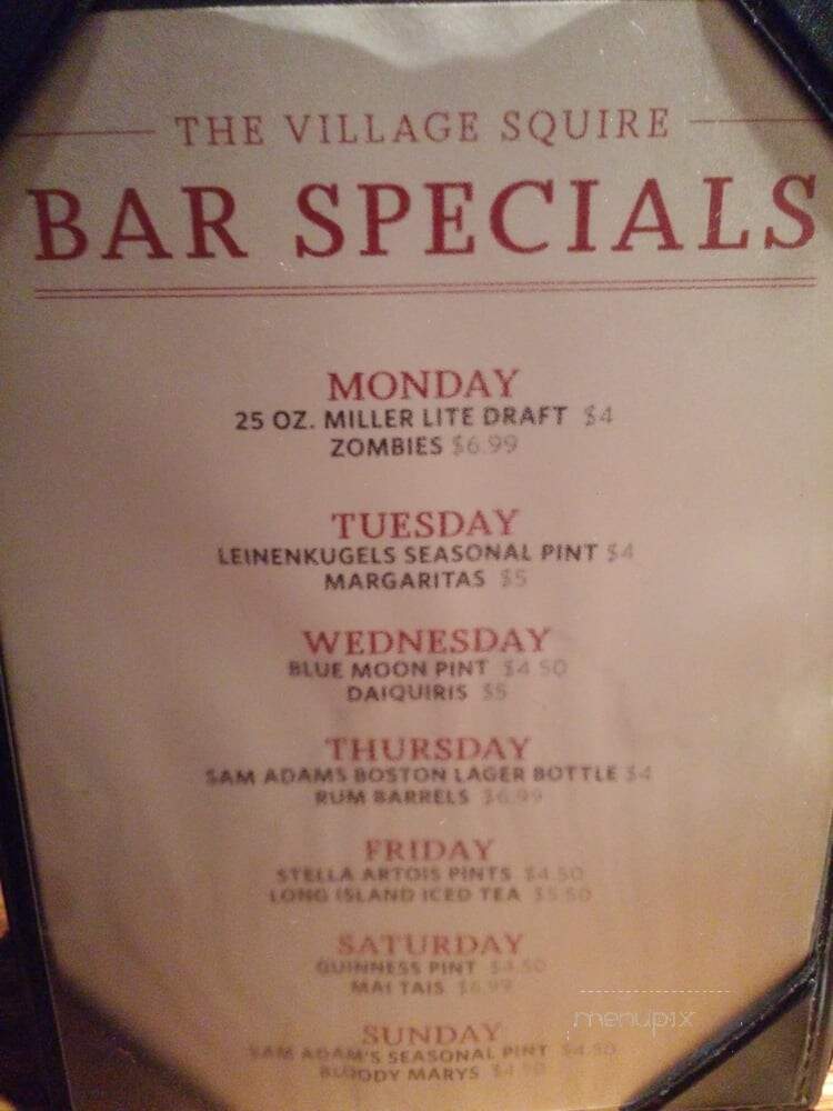 Village Squire Of McHenry - Mchenry, IL menu_pic