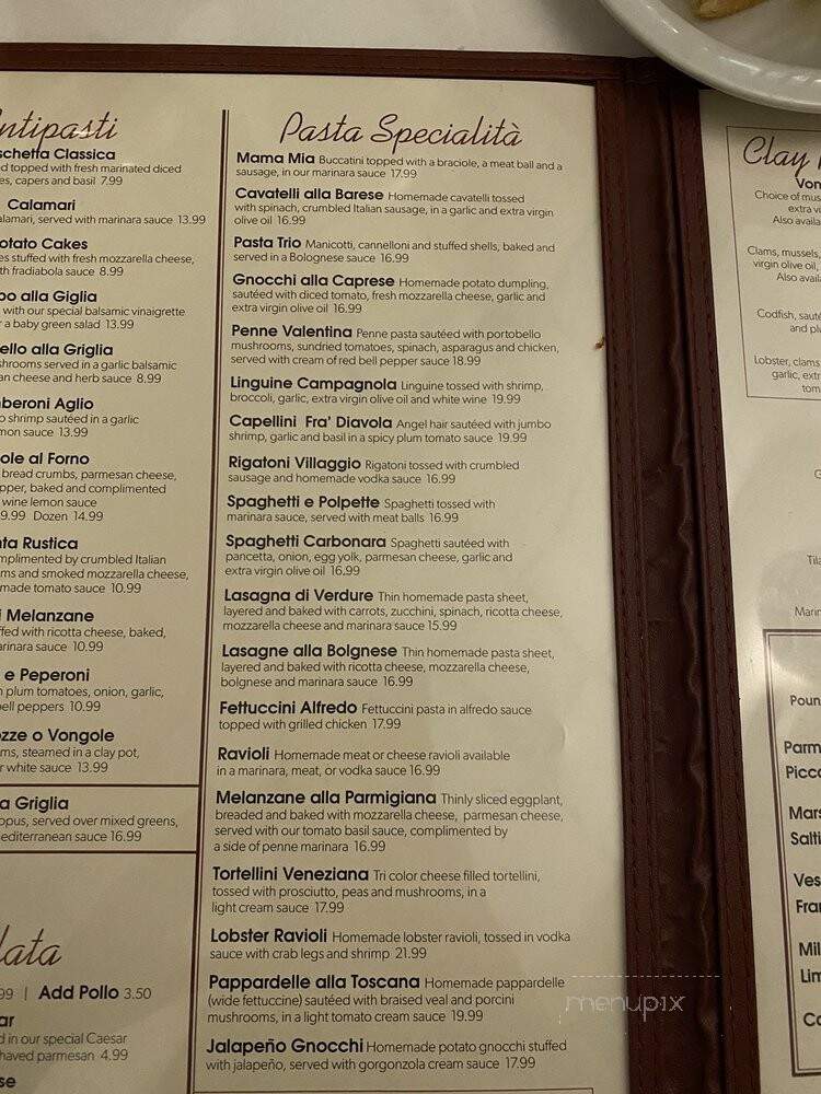 Villagio Ristorante - Roselle, IL menu_pic