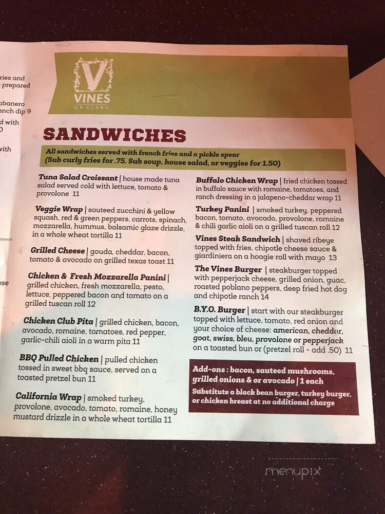 Vines On Clark - Chicago, IL menu_pic