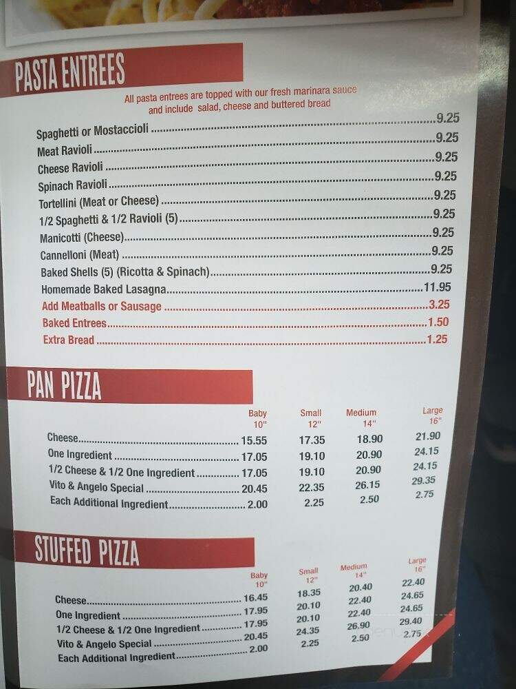 Vito & Angelo's Pizzeria - Chicago, IL menu_pic