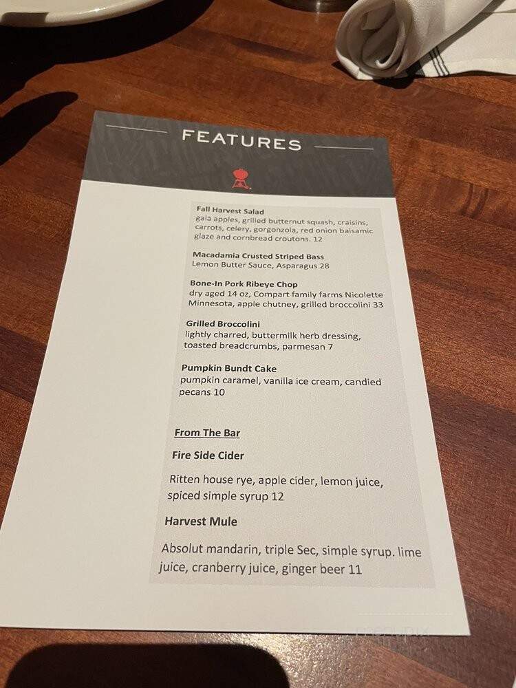 Weber Grill Restaurant - Schaumburg, IL menu_pic
