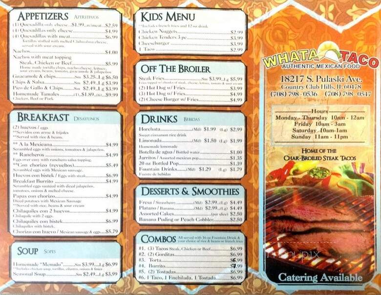 What A Taco - Country Club Hills, IL menu_pic
