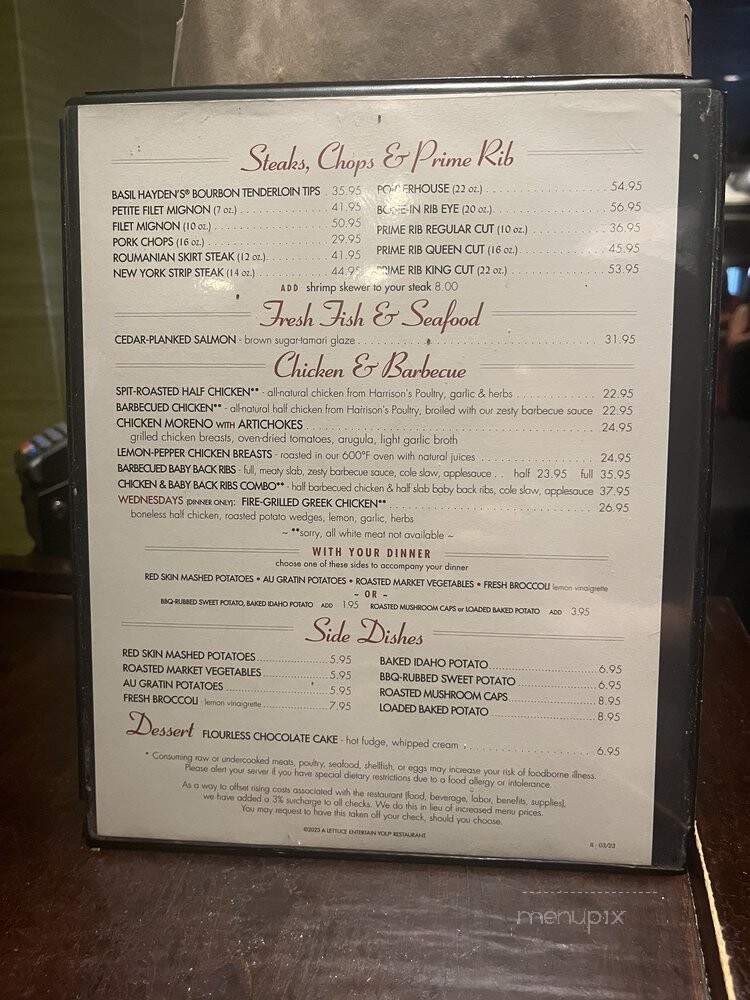 Wildfire - Oak Brook, IL menu_pic