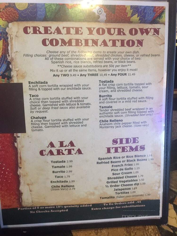 Zapata's Mexican Restaurant - Swansea, IL menu_pic