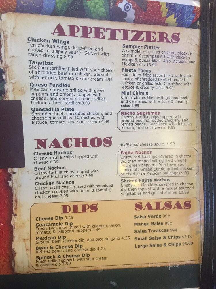 Zapata's Mexican Restaurant - Swansea, IL menu_pic
