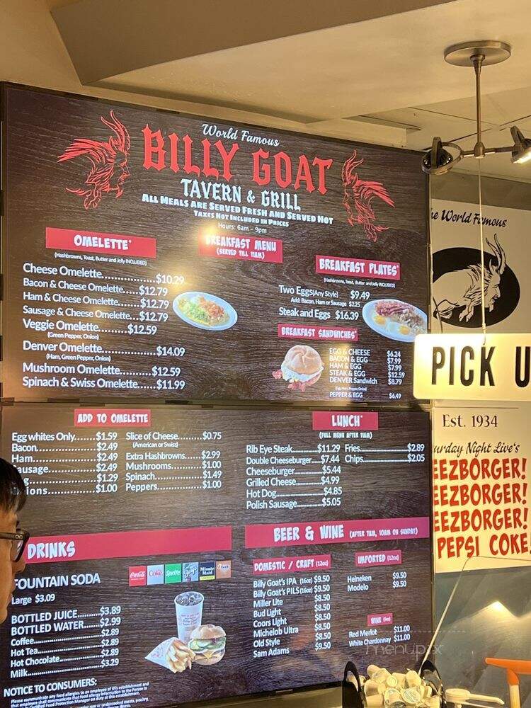 Billy Goat Tavern - Chicago, IL menu_pic