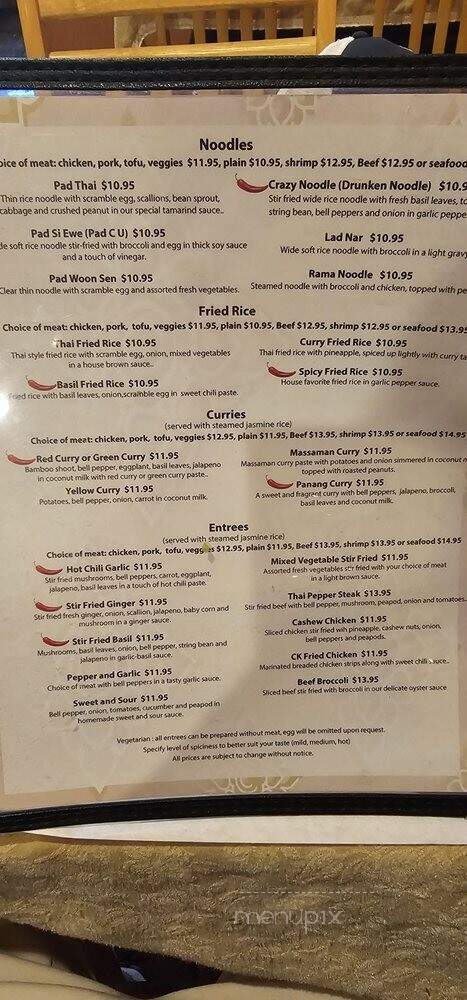 C K Pad Thai - Carol Stream, IL menu_pic