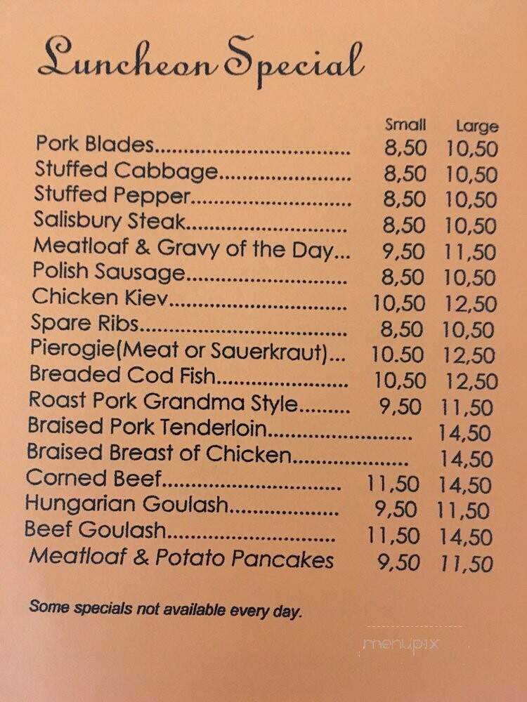 Cafe Charlie - Westchester, IL menu_pic