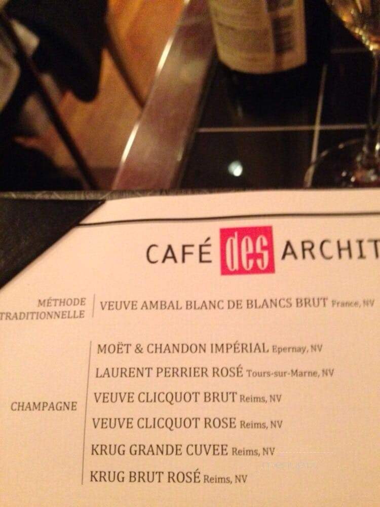 Cafe Des Architectes - Chicago, IL menu_pic