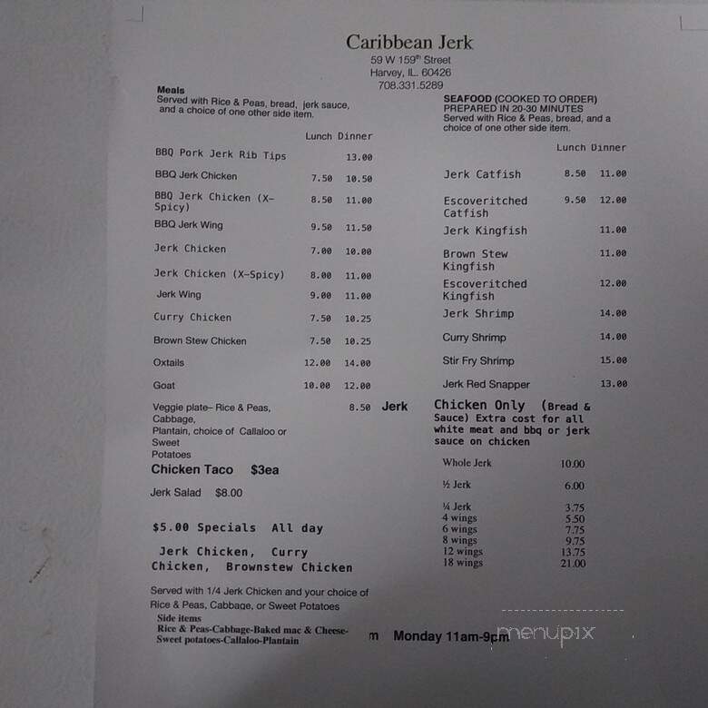 Caribbean Jerk - Harvey, IL menu_pic