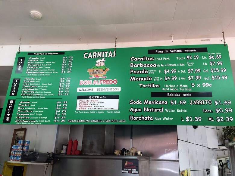 Carnita's & Alfredo - Melrose Park, IL menu_pic
