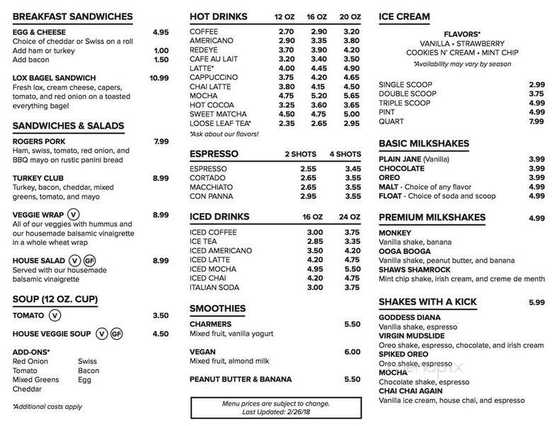 Charmers - Chicago, IL menu_pic