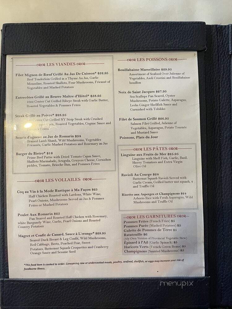 Chez Joel - Chicago, IL menu_pic
