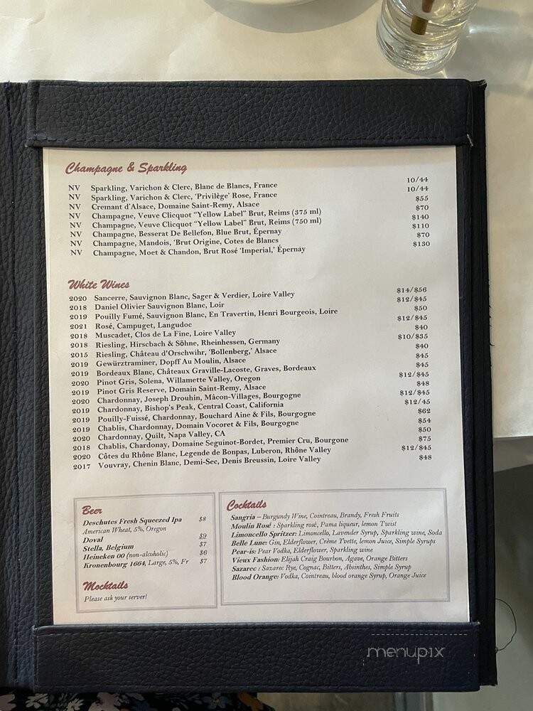 Chez Joel - Chicago, IL menu_pic