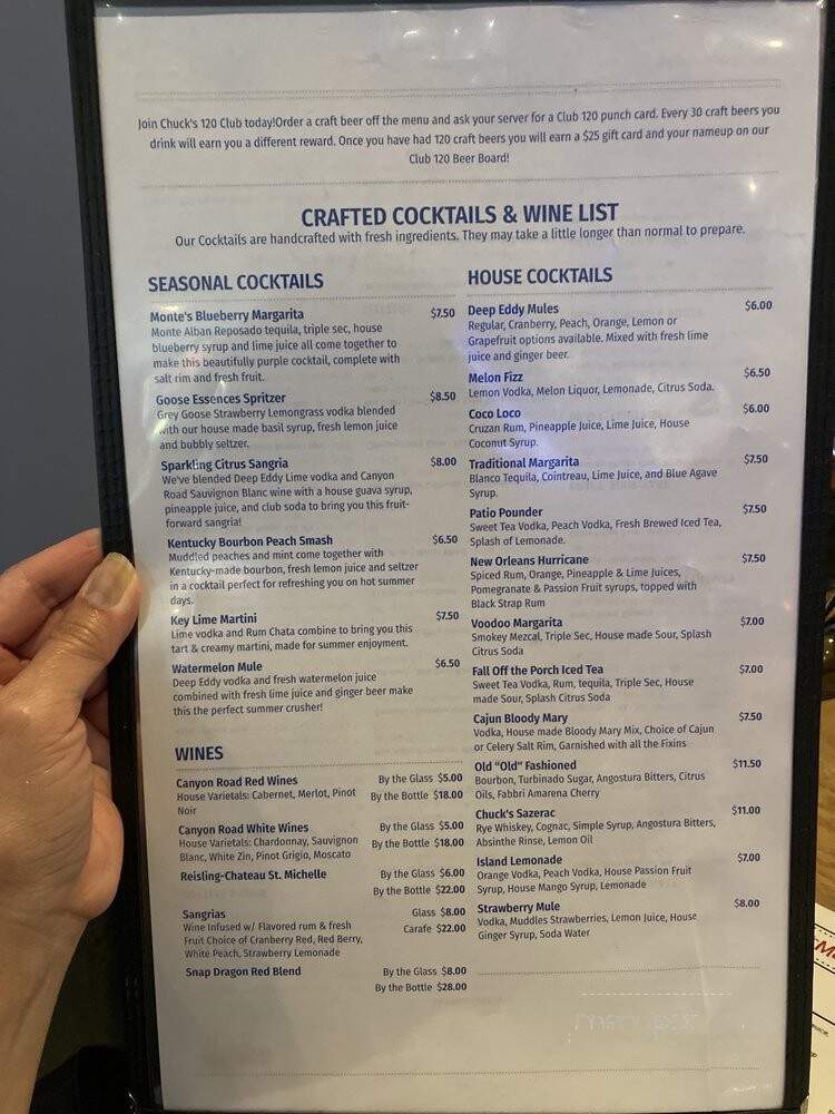 Chuck's Southern Comfort Cafe - Burbank, IL menu_pic