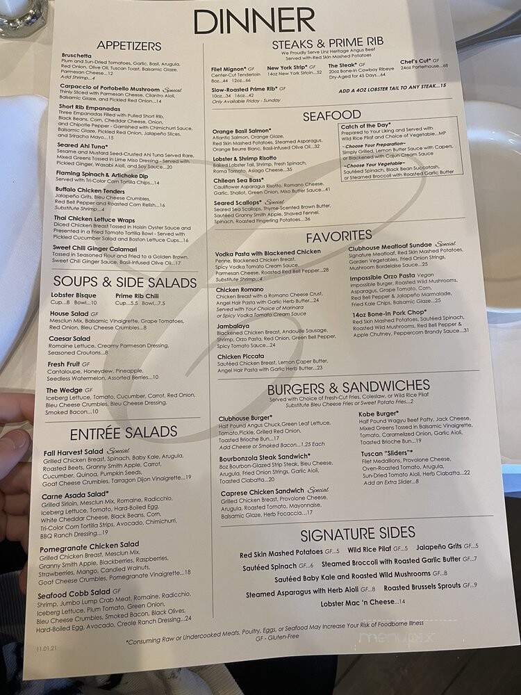 Clubhouse - Oak Brook, IL menu_pic
