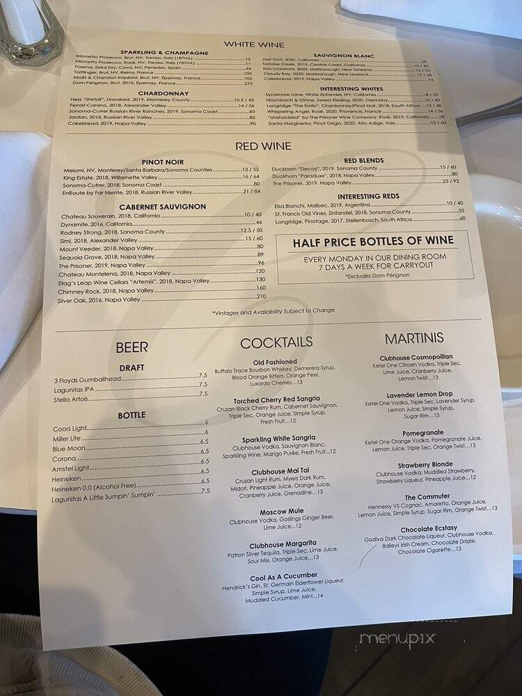 Clubhouse - Oak Brook, IL menu_pic