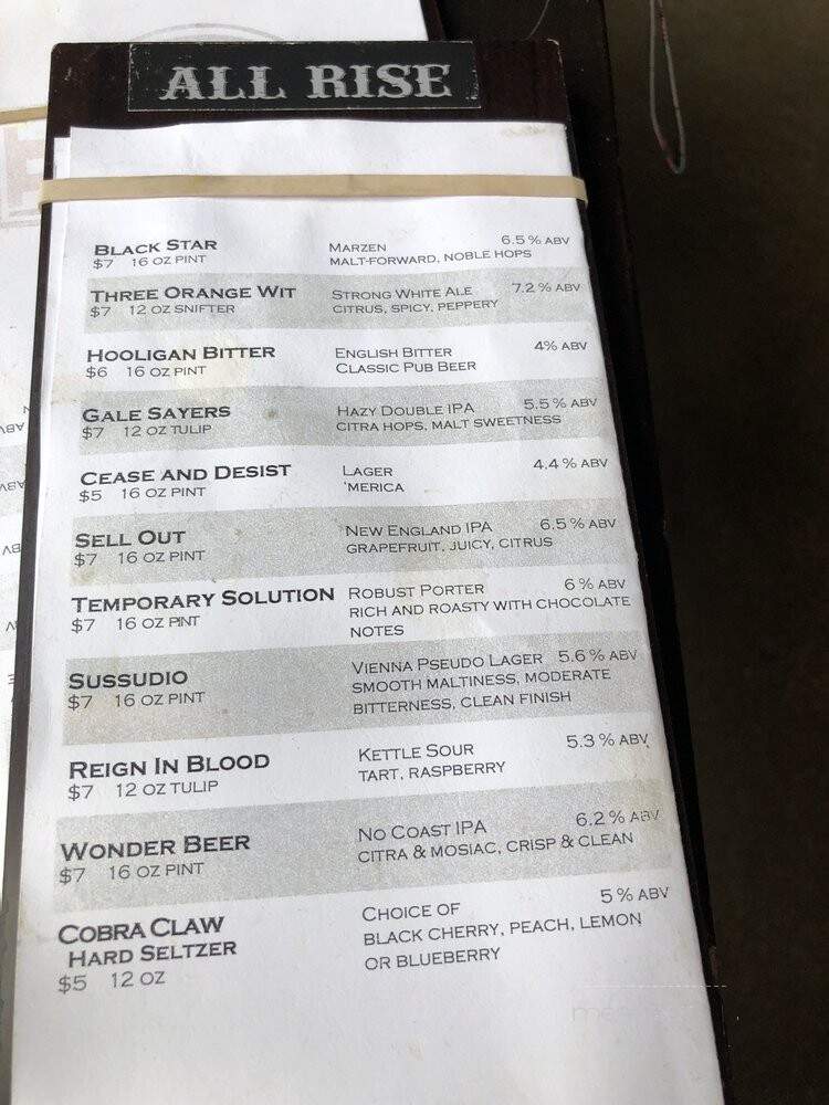Cobra Lounge - Chicago, IL menu_pic