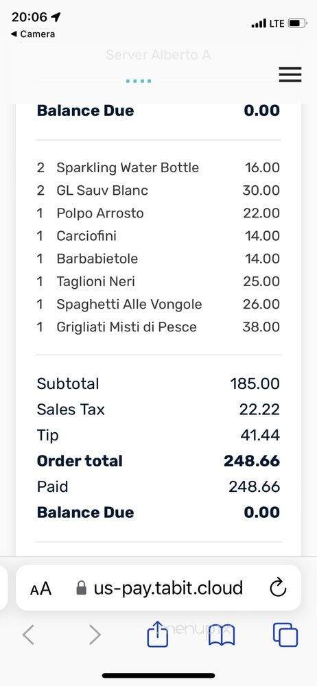 Coco Pazzo - Chicago, IL menu_pic