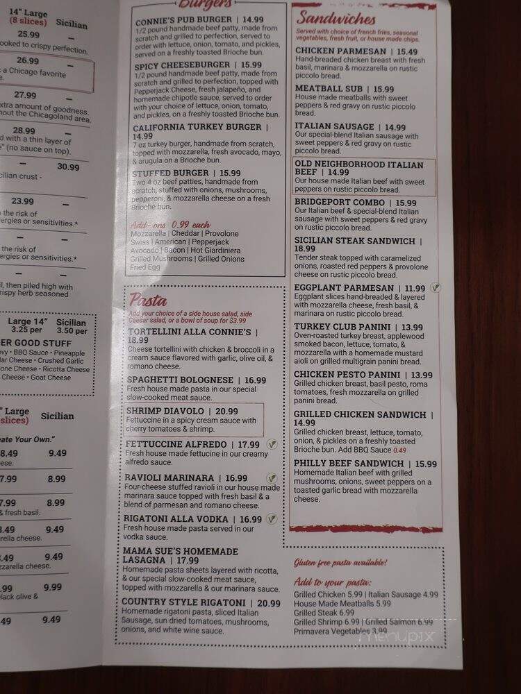 Connie's Pizza - Chicago, IL menu_pic