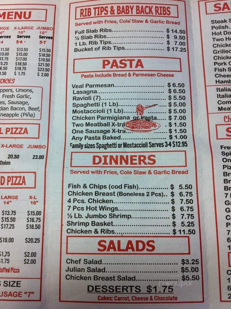 Conte's Pizza - Chicago, IL menu_pic