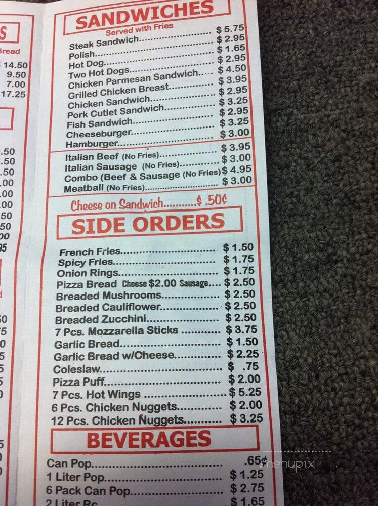 Conte's Pizza - Chicago, IL menu_pic