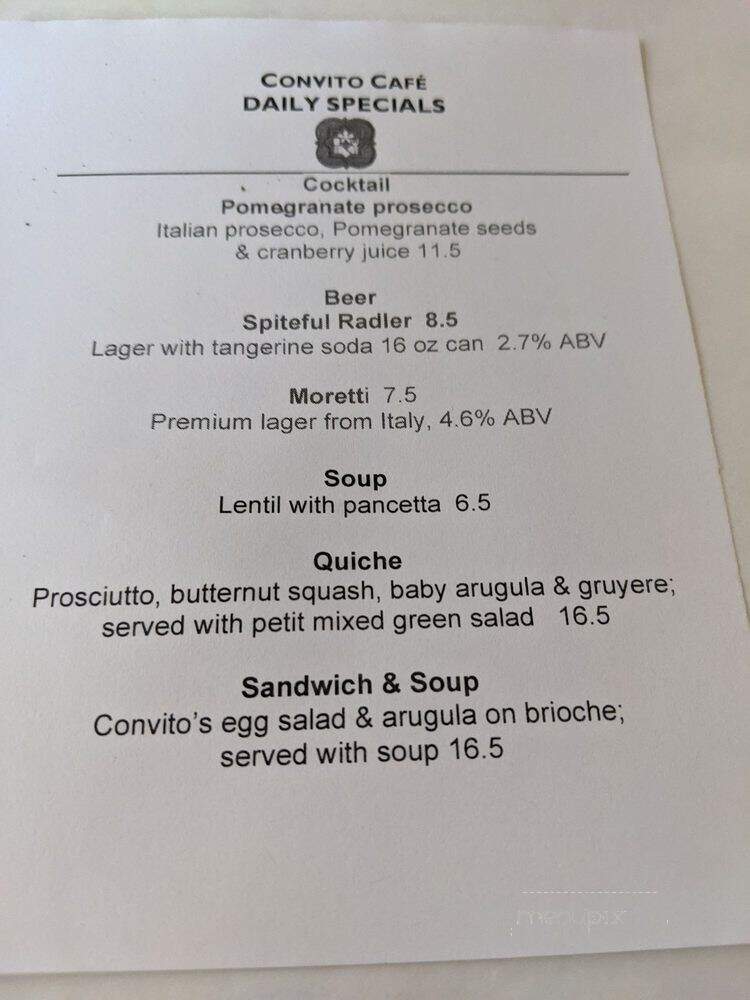 Convito Cafe & Market - Wilmette, IL menu_pic