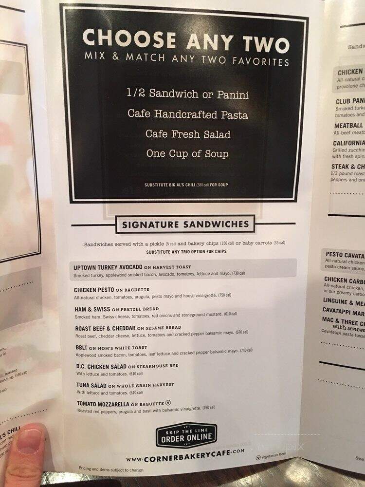 Corner Bakery Cafe - Arlington Heights, IL menu_pic