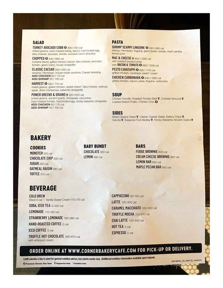 Corner Bakery Cafe - Chicago, IL menu_pic