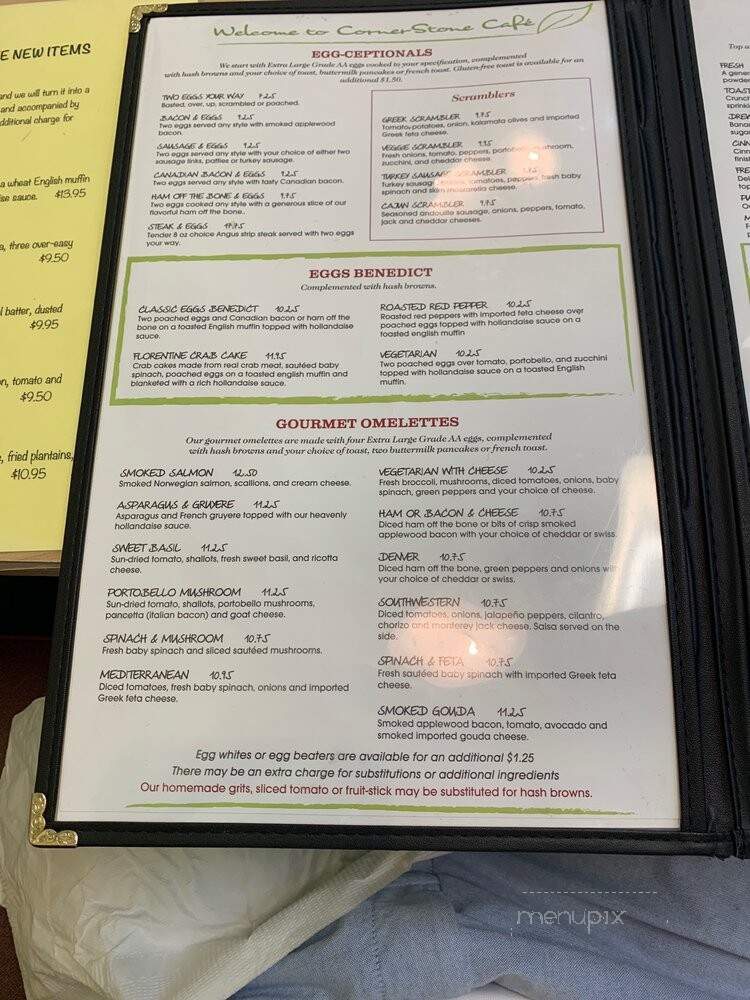 Corner Stone Cafe Inc - Chicago, IL menu_pic