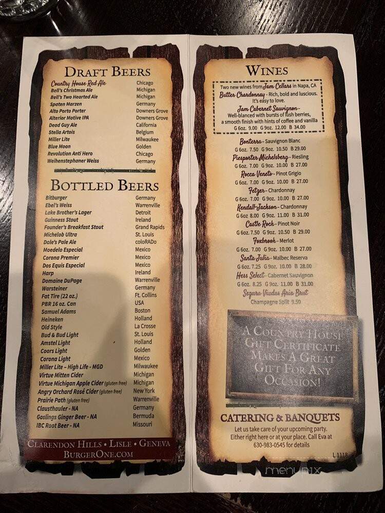Country House Inc - Lisle, IL menu_pic