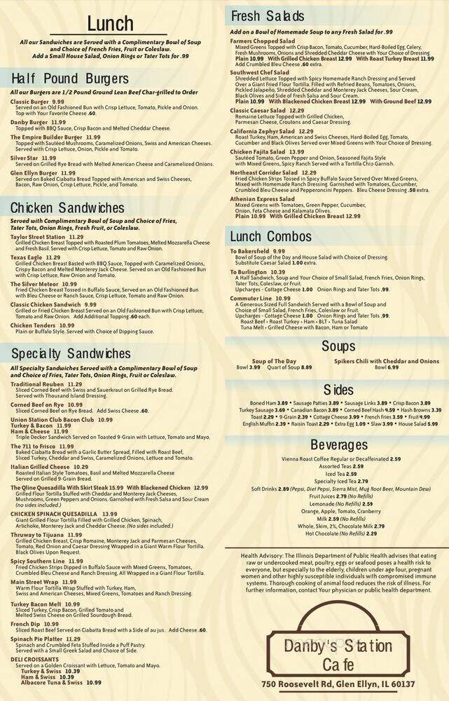 Danby's Station - Glen Ellyn, IL menu_pic