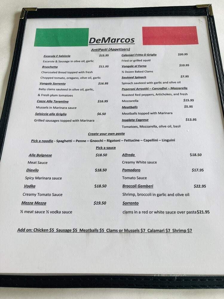 De Marco's - Itasca, IL menu_pic