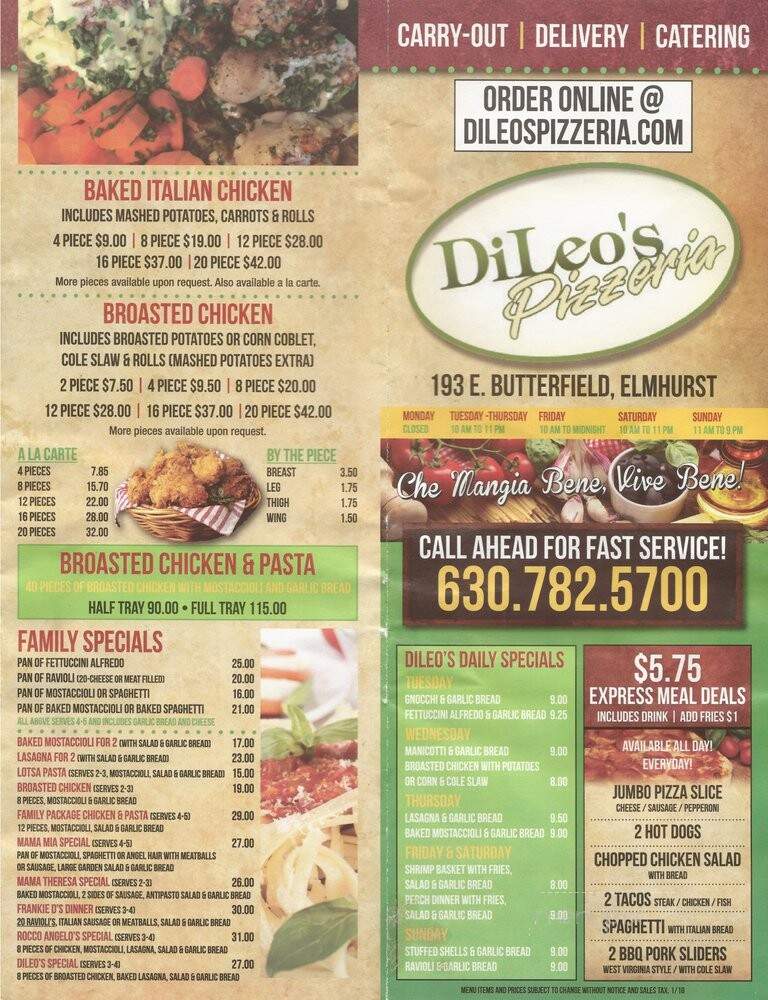 Di Leo's Pizzeria - Elmhurst, IL menu_pic