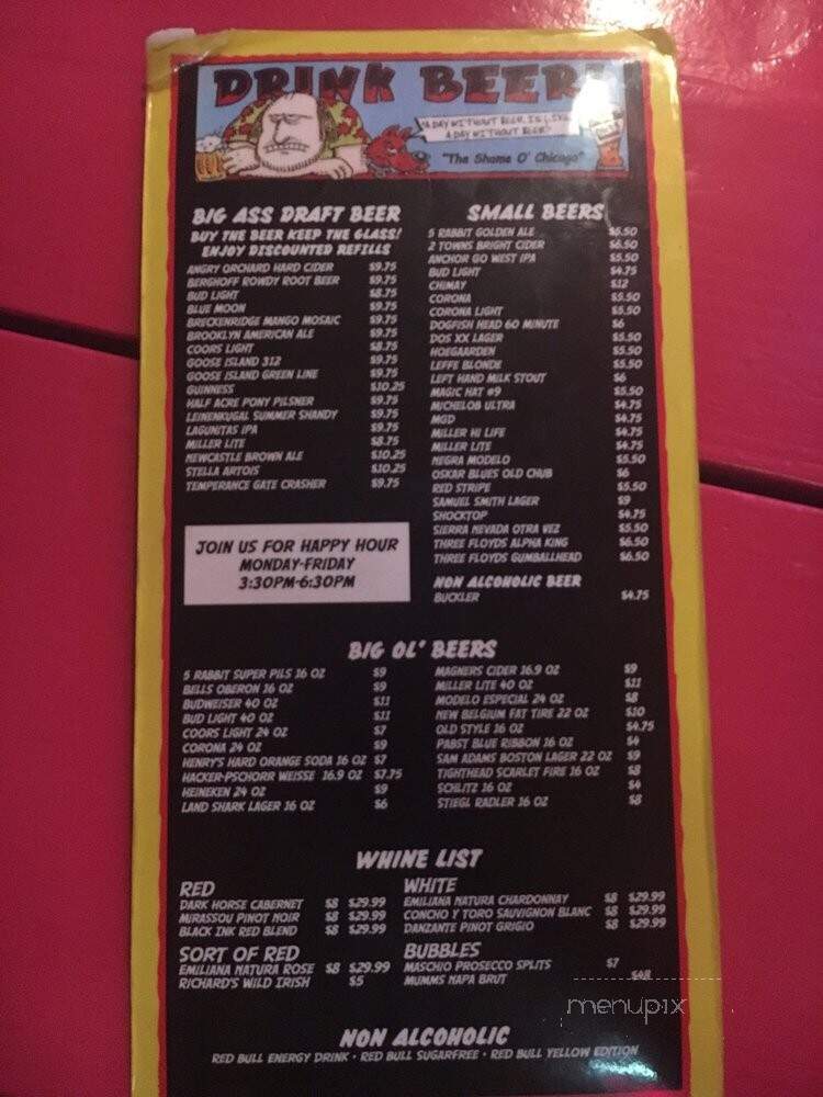 Dick's Last Resort - Chicago, IL menu_pic