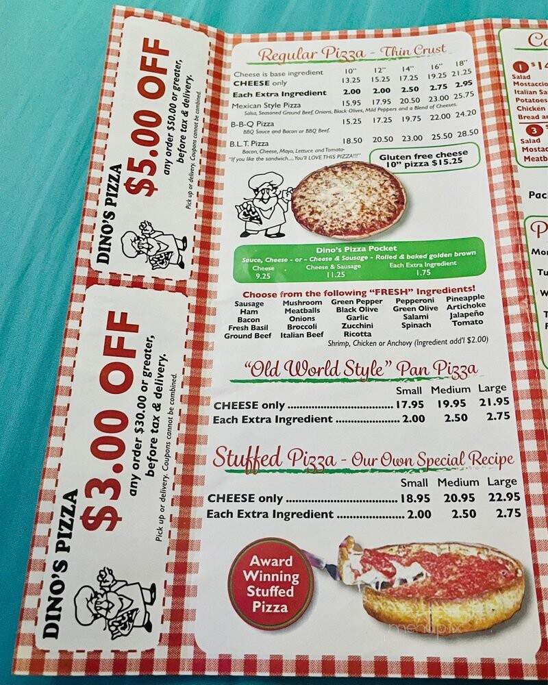 Dino's Pizzeria - Chicago, IL menu_pic