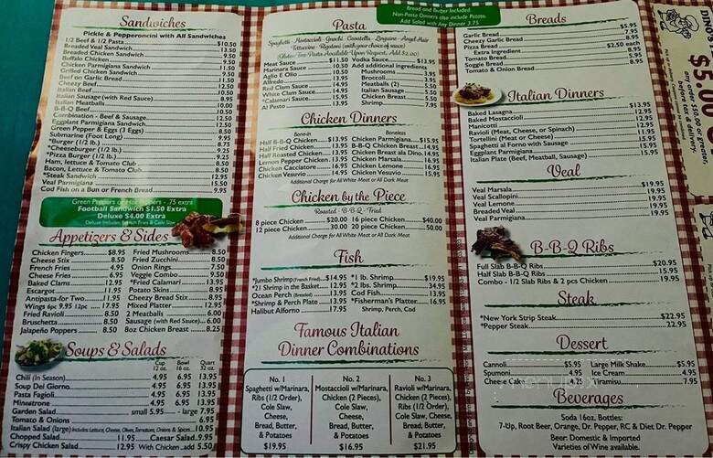 Dino's Pizzeria - Chicago, IL menu_pic