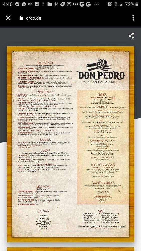 Don Pedro - Calumet City, IL menu_pic
