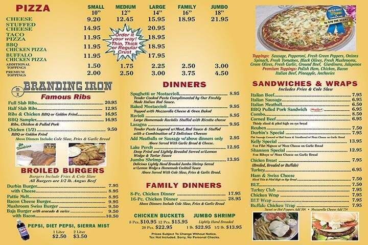 Durbin's - Tinley Park, IL menu_pic