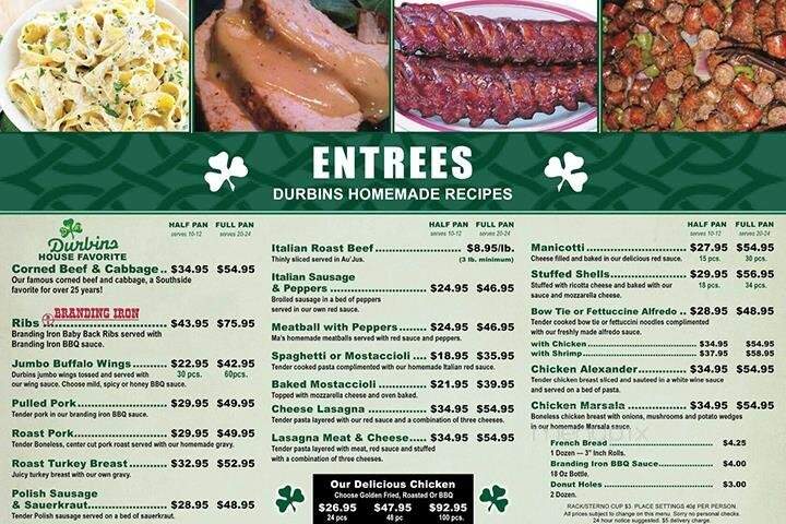 Durbin's - Tinley Park, IL menu_pic