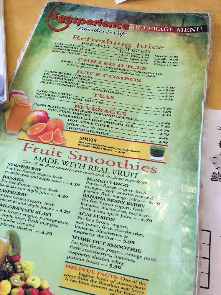 Eggsperience - Glenview, IL menu_pic