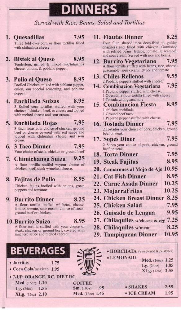 El Alegre Burrito - Chicago, IL menu_pic