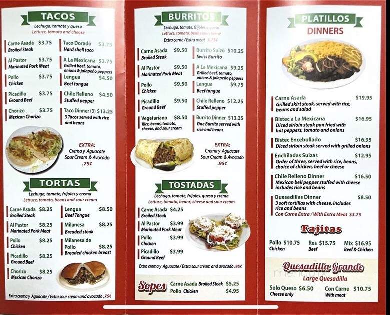 El Burrito Mexicano - Chicago, IL menu_pic
