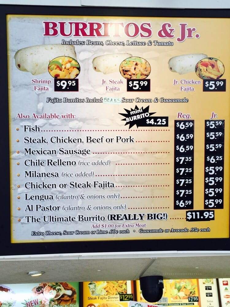 El Famous Burrito - Downers Grove, IL menu_pic