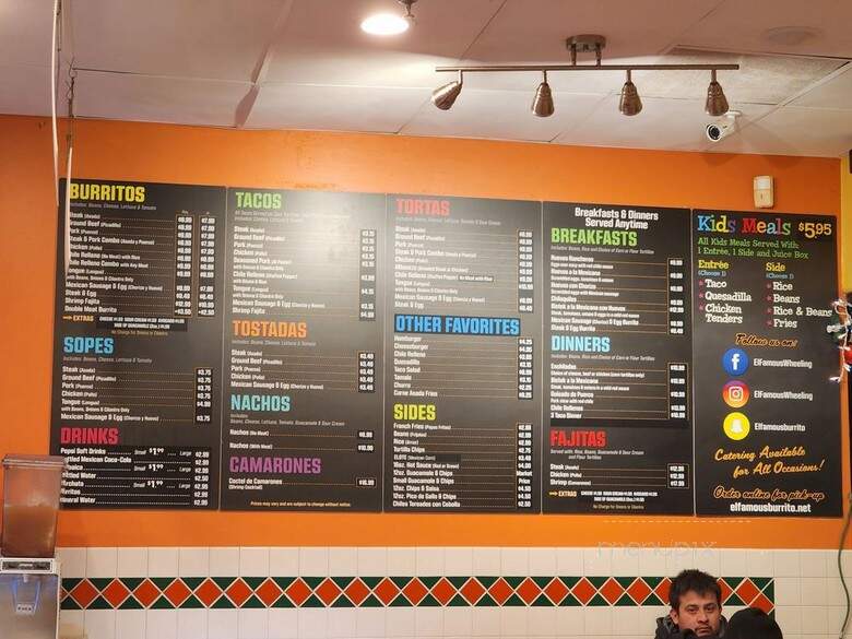 El Famous Burrito - Buffalo Grove, IL menu_pic