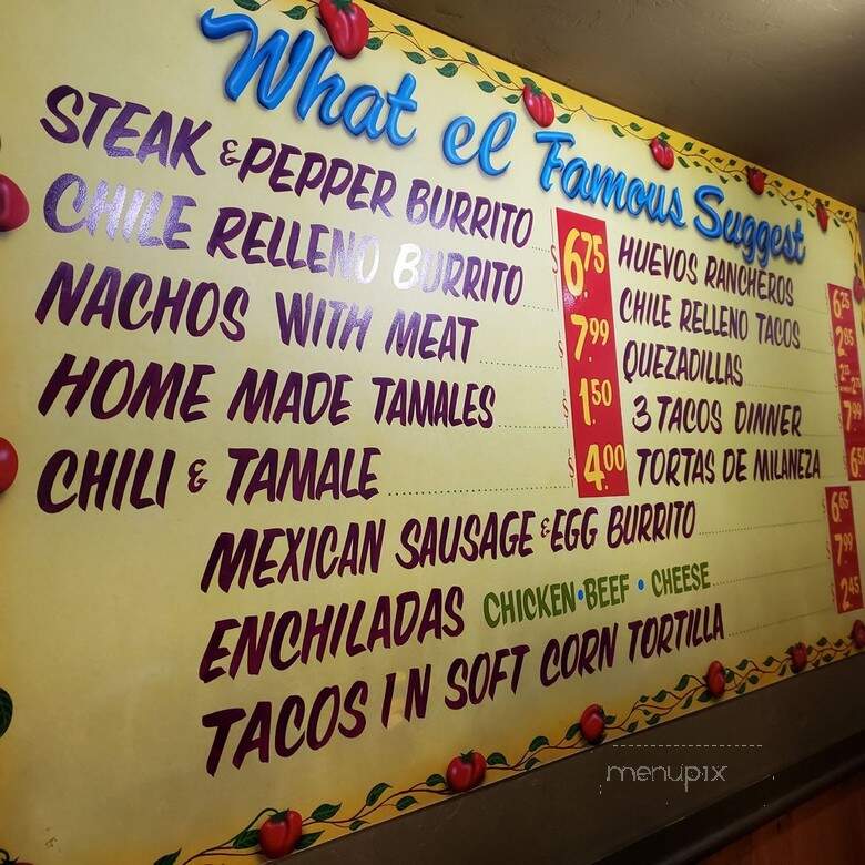 El Famous Burrito - Elmhurst, IL menu_pic