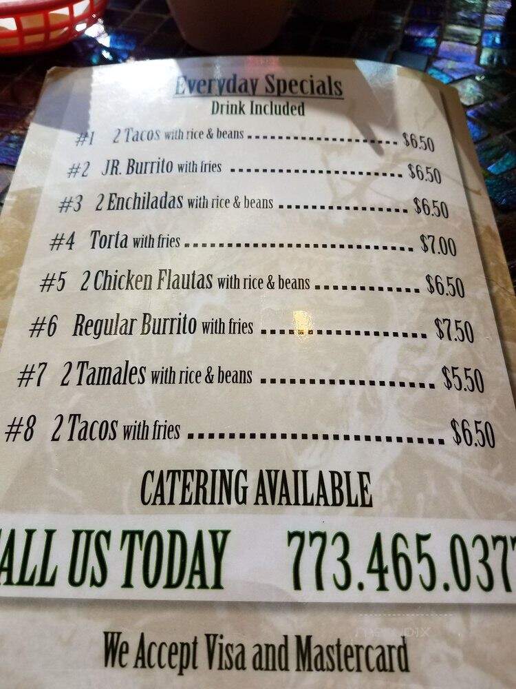 El Famous Burrito - Chicago, IL menu_pic