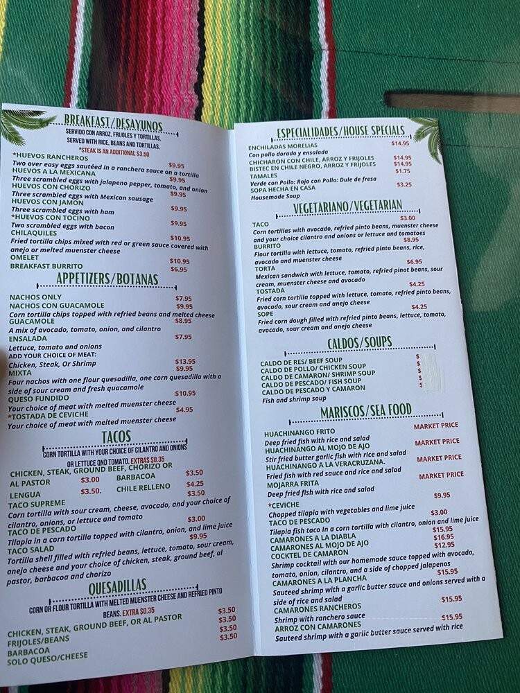 El Pacifico - Chicago, IL menu_pic